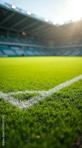 Green Stadium Field Corner: A Close-Up View