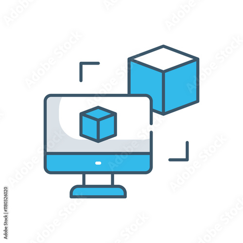 Digital Twin vector icon