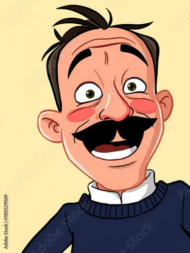 A cartoon image of sarcina ventriculli in smirking face photo