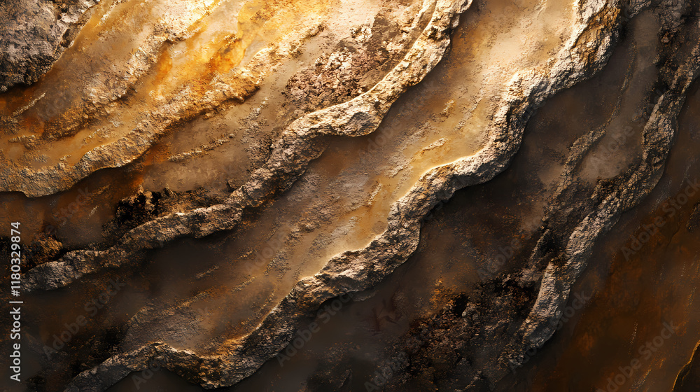 Obraz premium Textured limestone wall background with natural pits and grooves, creating a rustic, aged look. Flamestone. Illustration