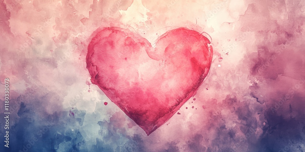 Watercolor Heart Abstract Painting Love Art Watercolor Heart Abstract Painting Love Art