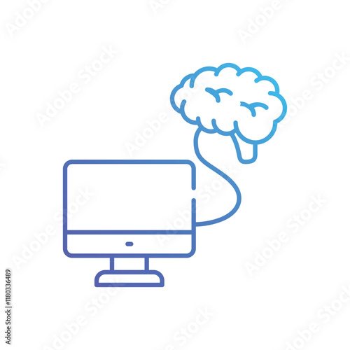 Mind-Computer Interface vector icon