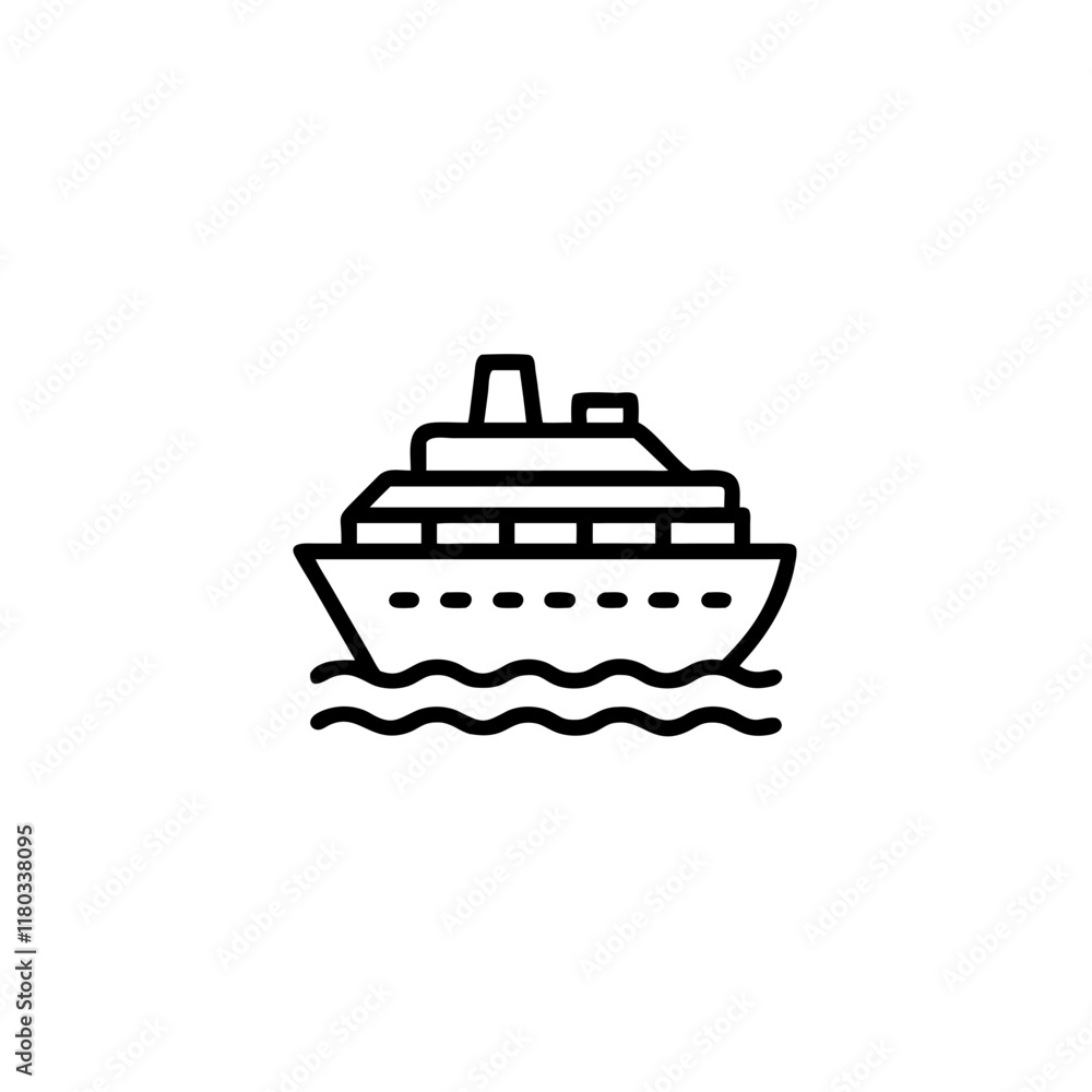 Cruise Ship Icon isolated on transparent background Cruise Ship Icon isolated on transparent background
