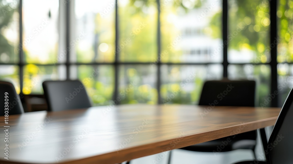 Wood table top and blurred bokeh office interior space background - can used for display or montage your products. Wood table top and blurred bokeh office interior space background - can used for display or montage your products.