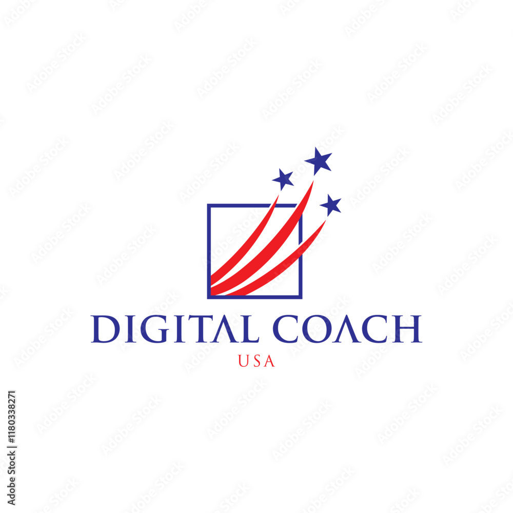 Digital Coach Stars Event Speaker logo design highlights modern clarity and innovative creativity, crafted as an editable vector brand identity. Digital Coach Stars Event Speaker logo design highlights modern clarity and innovative creativity, crafted as an editable vector brand identity.