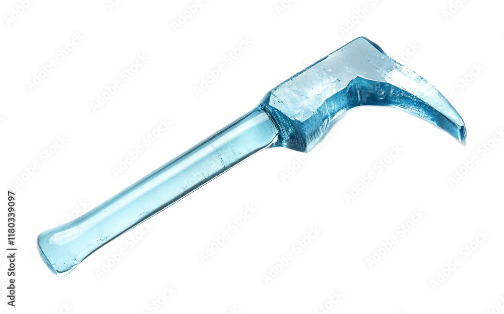 Sharp Ice Pick Tool for Winter Expeditions Isolated on White Background Sharp Ice Pick Tool for Winter Expeditions Isolated on White Background
