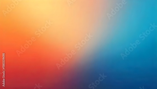 An abstract blurred background featuring a smooth orange and blue gradient with soft transitions and vibrant hues 