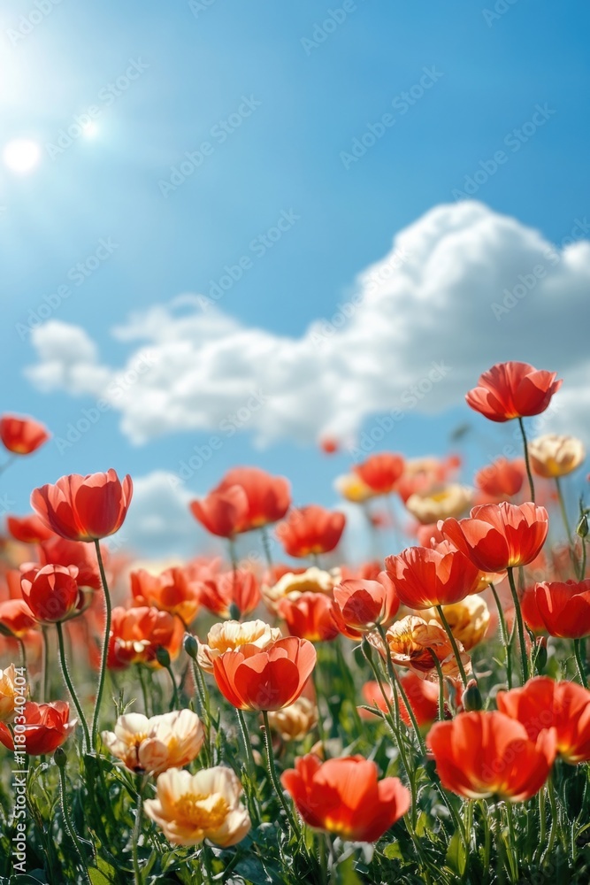 Orange and White Flowers Field Orange and White Flowers Field