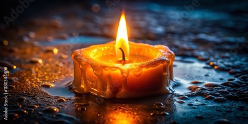 Macro Candlelight Glow: Ethereal Flame & Melting Wax Detail photo