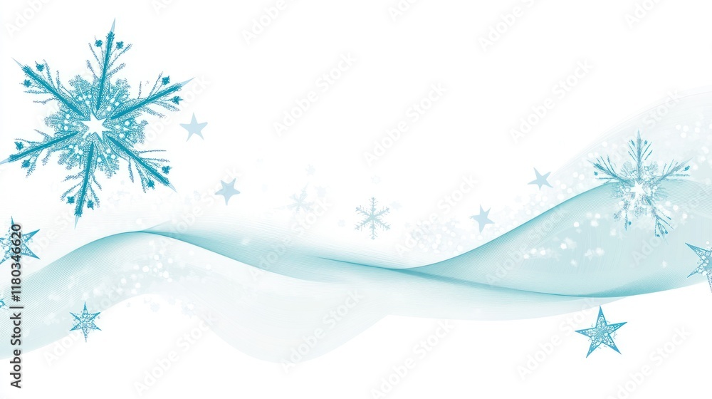 Winter snowflake wave design, stars, background, holiday Winter snowflake wave design, stars, background, holiday