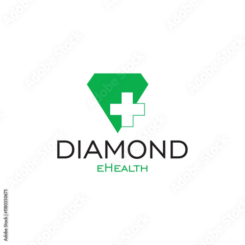 Free Download Diamond Health Plus logo design symbolizes advanced healthcare solutions with a luxurious touch, as an editable vector brand identity. - GFXLoad
