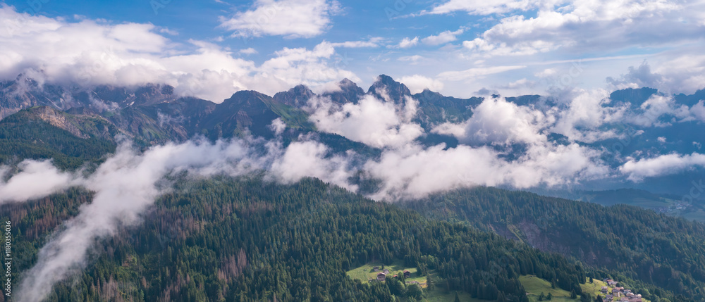 Spectacular landscape on Italian Alps Mountain Dolomite at Falcade