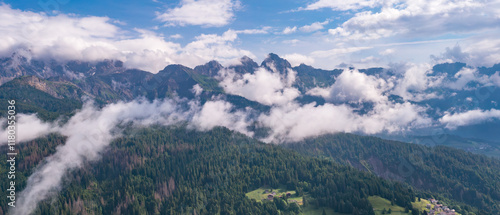 Obraz na płótnie Spectacular landscape on Italian Alps Mountain Dolomite at Falcade w salonie