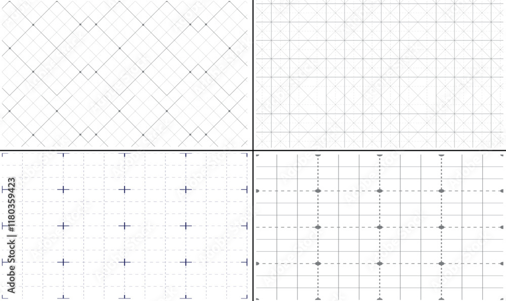 Set of Geometry Grid , Monochrome grid of squares. Geometric simple scheme . Set of Geometry Grid , Monochrome grid of squares. Geometric simple scheme .