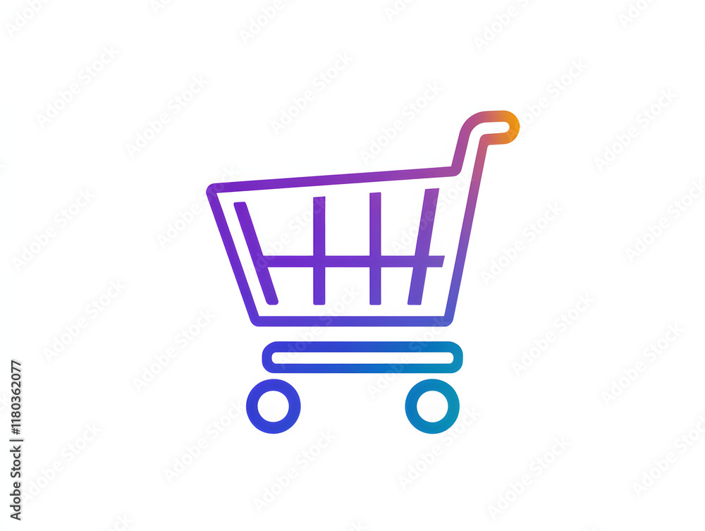 Minimalist Shopping Cart Line Art Icon – Modern E-Commerce Design Minimalist Shopping Cart Line Art Icon – Modern E-Commerce Design