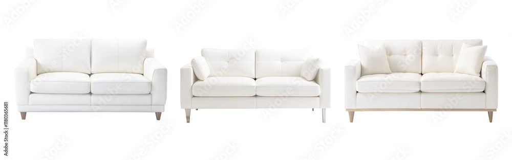 Selection of modern white sofas showcasing different designs and styles for contemporary living spaces Selection of modern white sofas showcasing different designs and styles for contemporary living spaces