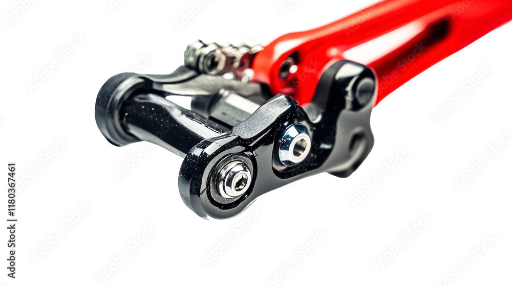 Mountain Bike Brake Lever with Ergonomic Design - Isolated on White Background