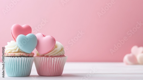 Pastel hearts Valentine day backgroundPastel hearts Valentine day background photo