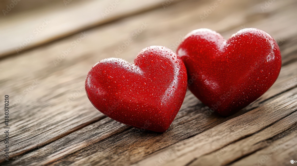 Fototapeta premium Romantic Red Hearts Background For Valentines Day