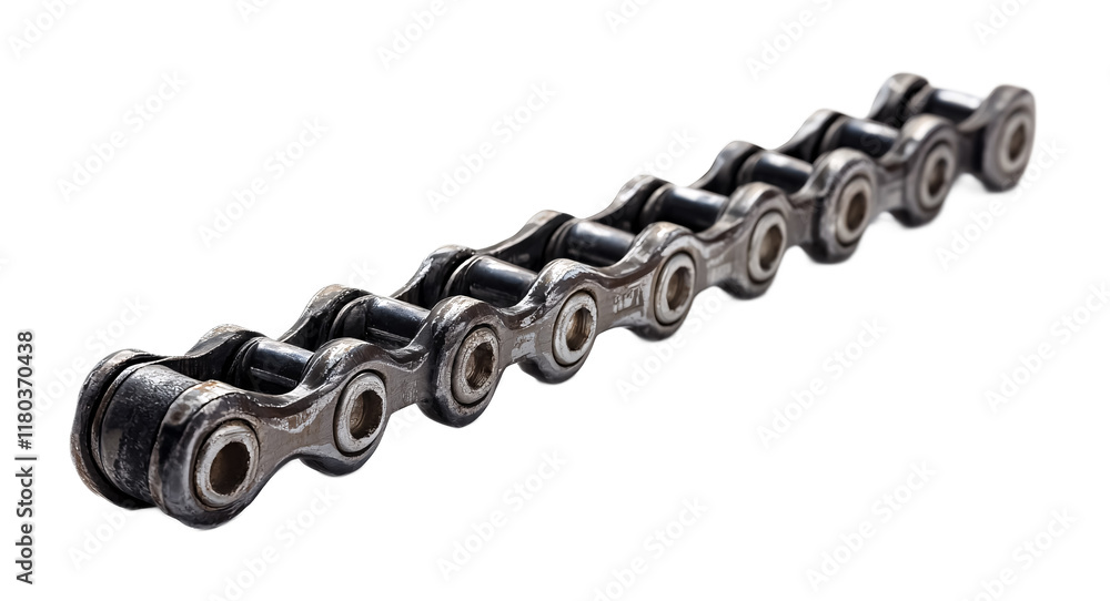 Mountain Bike Chain Link for Smooth Pedaling - Isolated on White Background Mountain Bike Chain Link for Smooth Pedaling - Isolated on White Background
