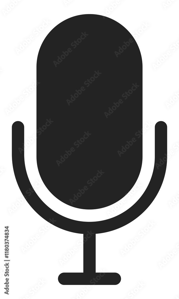 Microphone flat vector icon isolated on white background. Microphone flat vector icon isolated on white background.