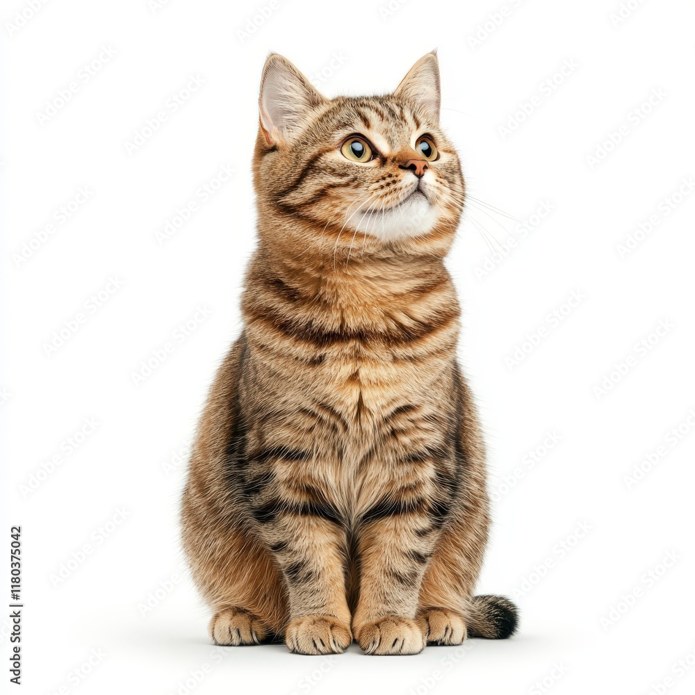 A curious tabby Asian cat sits elegantly, showcasing its distinctive stripes and bright eyes, embodying feline grace and charm. A curious tabby Asian cat sits elegantly, showcasing its distinctive stripes and bright eyes, embodying feline grace and charm.