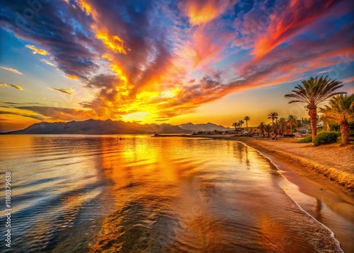 Nabq Coast Sunset, Sharm El Sheikh, Egypt: Bokeh Photography of Aqaba Gulf photo