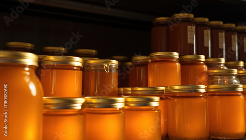 Golden Jars of Honey on Supermarket Shelves: A Sweet Perspective