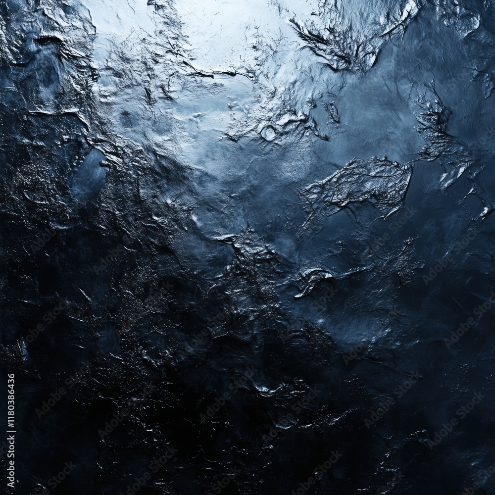 Deep dark blue frosted texture with icy surface and rugged patterns Deep dark blue frosted texture with icy surface and rugged patterns