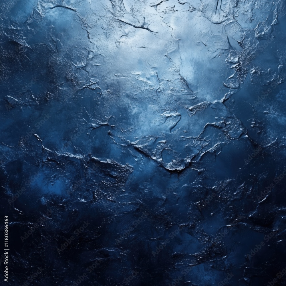 Textured deep blue icy surface with frosted rugged details and shine Textured deep blue icy surface with frosted rugged details and shine