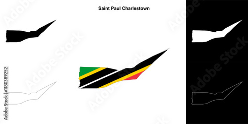 Saint Paul Charlestown parish outline map set