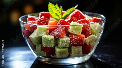 Colorful fruit salad bursting with freshness and vibrant flavors. Generative AI photo