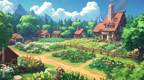 Wallpaper Mural Farming and agriculture background illustration  Torontodigital.ca