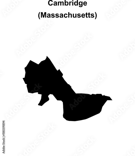 Cambridge (Massachusetts) blank outline map