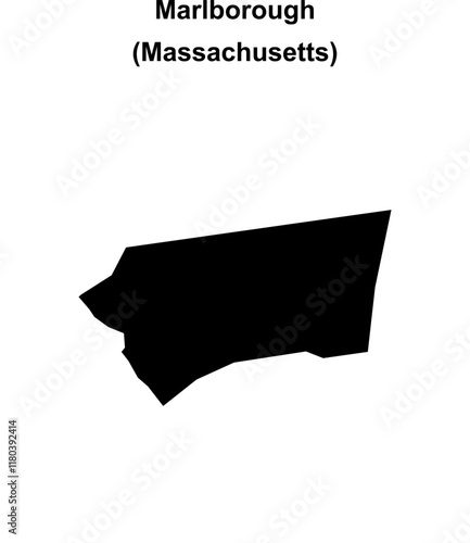 Marlborough (Massachusetts) blank outline map photo