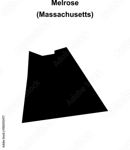 Melrose (Massachusetts) blank outline map