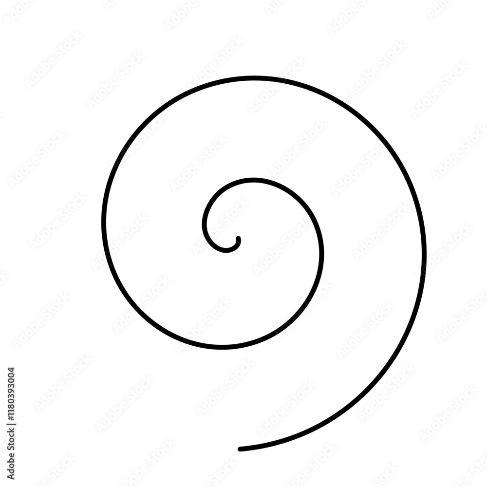 Thin black spiral symbol. Simple flat vector design element. Thin black spiral symbol. Simple flat vector design element.