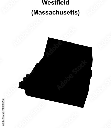 Westfield (Massachusetts) blank outline map photo