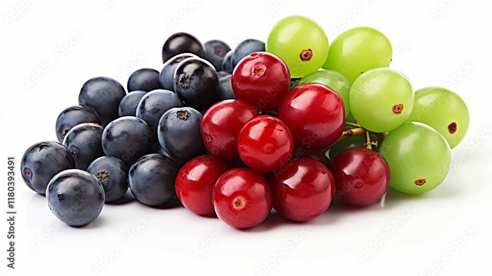 Freshly picked berries and grapes create a vibrant fruit display in season. Generative AI Freshly picked berries and grapes create a vibrant fruit display in season. Generative AI