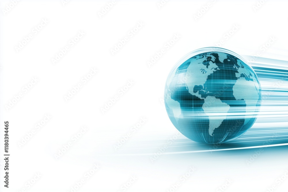 A digital illustration of a globe in motion, symbolizing speed, connectivity, and global communication. A digital illustration of a globe in motion, symbolizing speed, connectivity, and global communication.