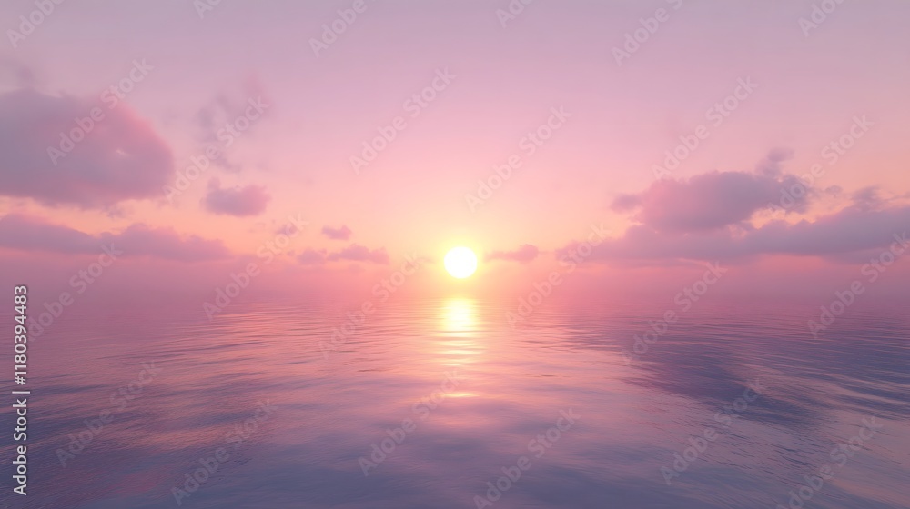 Obraz premium Serene Ocean Sunset with Soft Pastel Colors