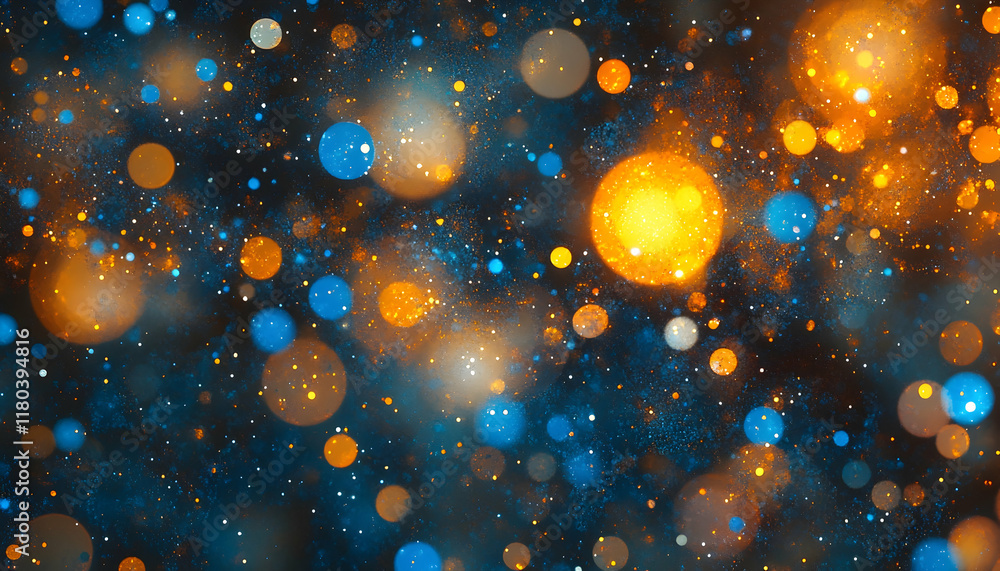 Entangled glowing orange and blue particles in a mesmerizing fusion of light AI Generated Entangled glowing orange and blue particles in a mesmerizing fusion of light AI Generated