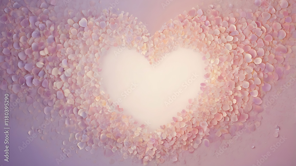 Pastel Abstract Valentine’s Day Background with Hearts and Glow Pastel Abstract Valentine’s Day Background with Hearts and Glow