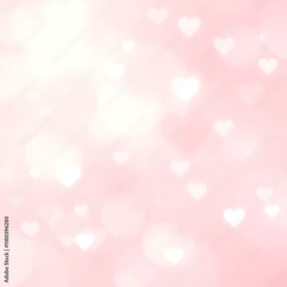 Pastel Abstract Valentine’s Day Background with Hearts and Glow Pastel Abstract Valentine’s Day Background with Hearts and Glow