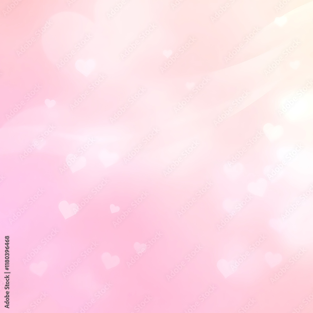 Pastel Abstract Valentine’s Day Background with Hearts and Glow Pastel Abstract Valentine’s Day Background with Hearts and Glow