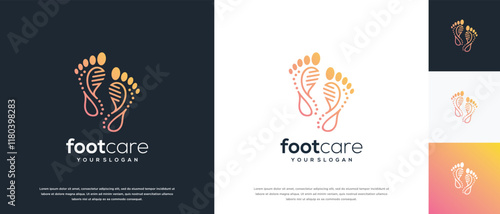 Foot care logo design. Podiatry foot care logo template. Foot logo symbol icon