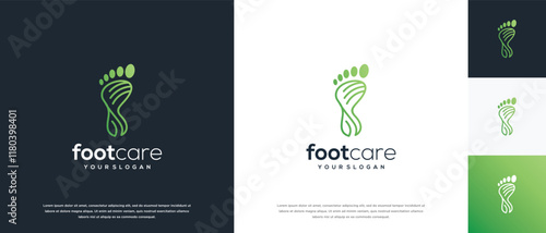 Foot care logo design. Podiatry foot care logo template. Foot logo symbol icon