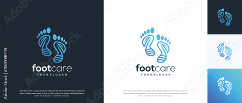 Foot care logo design. Podiatry foot care logo template. Foot logo symbol icon