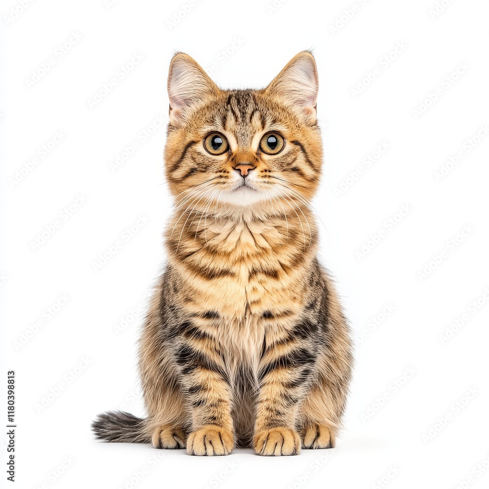 An adorable tabby California Spangled cat with striking eyes, sitting gracefully and showcasing its unique coat pattern. An adorable tabby California Spangled cat with striking eyes, sitting gracefully and showcasing its unique coat pattern.