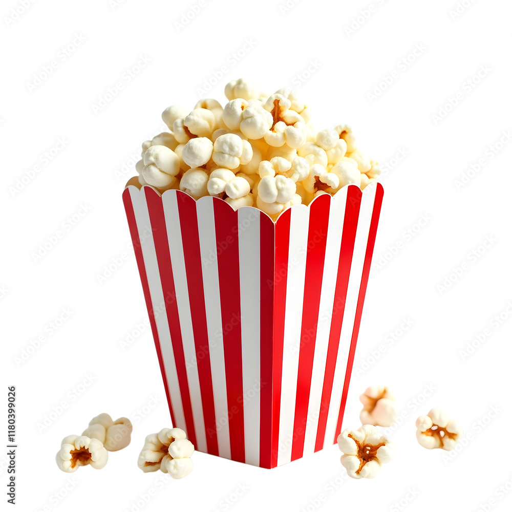 classic red and white striped bucket of popcorn, a delicious and crunchy snack ideal for movie nights, parties classic red and white striped bucket of popcorn, a delicious and crunchy snack ideal for movie nights, parties